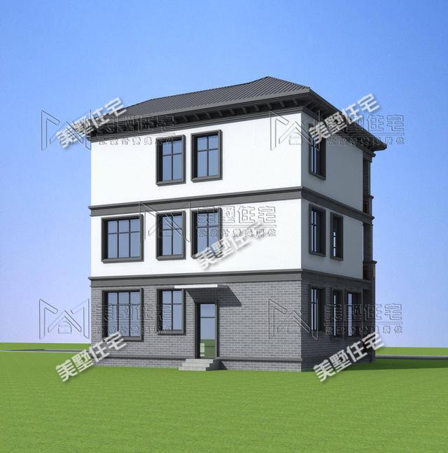 小面积也想建中式别墅？105平5室5卫+露台，30万建成全村都夸好
