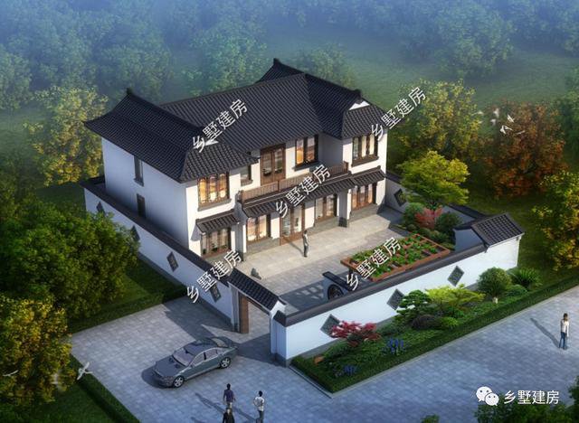 15X10米二层新中式别墅，精致又实用，有庭有院才是家