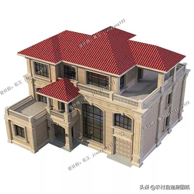 豪华欧式三层农村别墅，厨房都有两个，建出来只豪不土