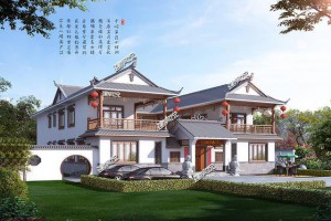中式四合院别墅案例，外型极美，融入了现代的元素。