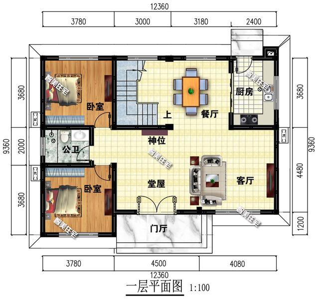 12.3×9.3米二层带堂屋别墅，主体只需20万，比城里首付还少一半