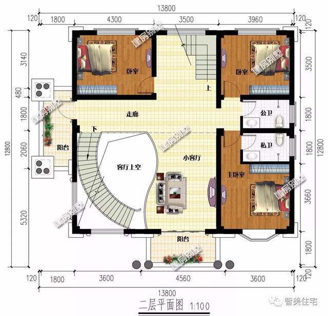 六栋带旋转式楼梯，客厅挑空设计的农村别墅，每款都是明星户型