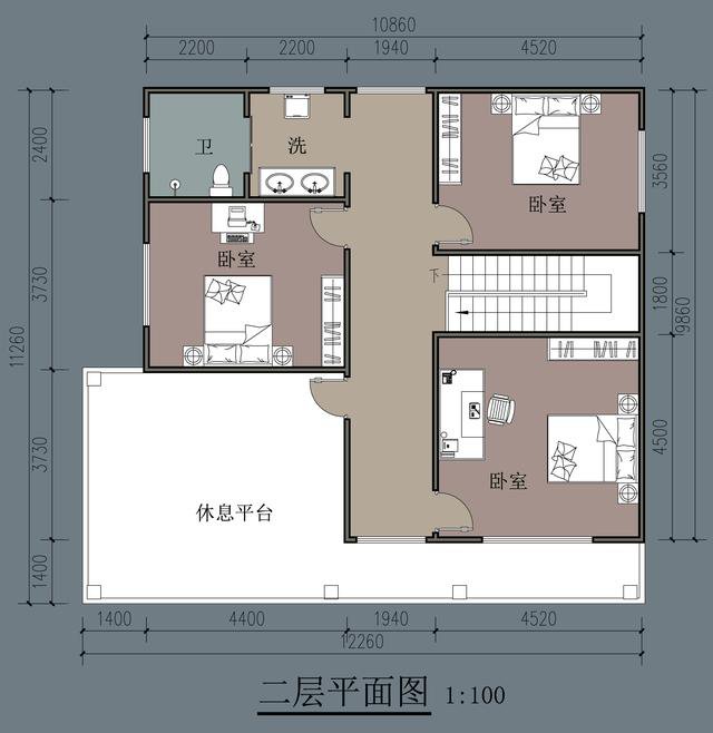 农村自建5室1厅二层别墅，面宽12米多，简单舒适，打扫起来也方便