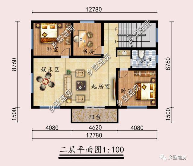 三层现代风小别墅，占地150平38万就能建，美观又实用