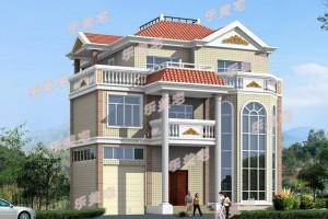 新农村自建别墅三层设计实拍图，外观造型时尚，室内装修豪华。