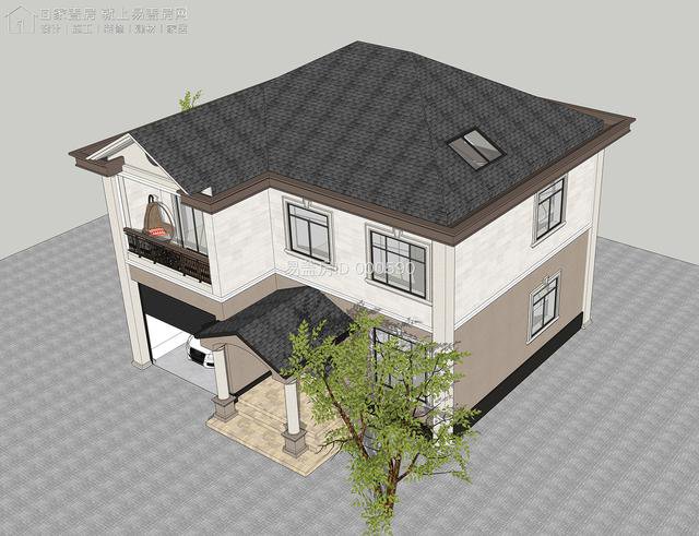 占地90米设计如此多空间，二层农村自建房屋4卧室带阁楼带车库