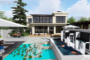 42W现代风格农村自建别墅施工图，带土灶和阳光房。