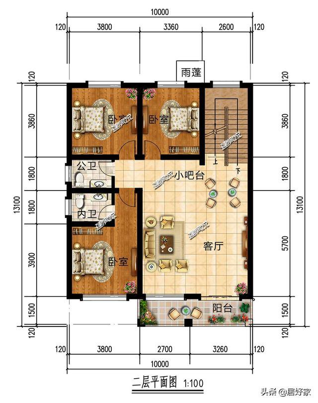 3款占地120平的别墅，30多万建，村里人都排队上门找你要图纸