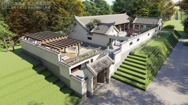中式三合院/6室1堂屋7卫1厨1土灶4衣帽1茶室1仓库1车库