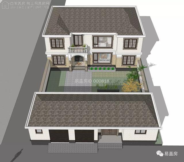 二层农村简欧风格自建房，完工效果非常棒！造价70万
