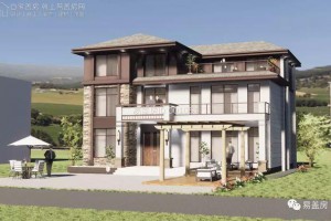 农村三层别墅竣工图，430平造价68万。
