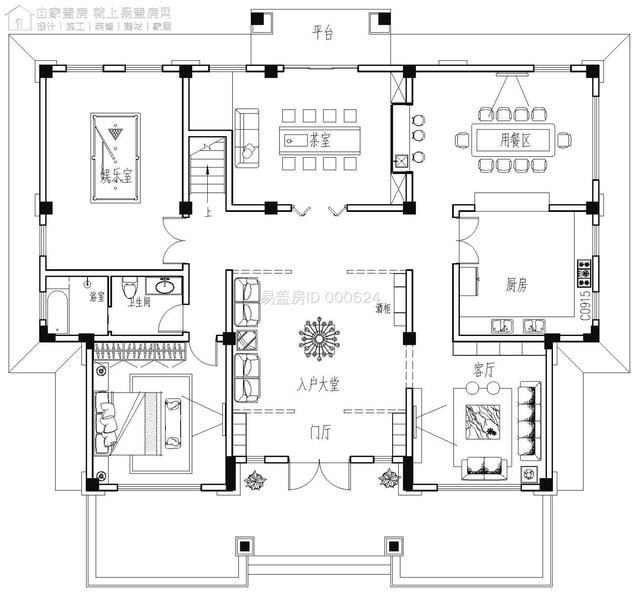 100万以内三层别墅堂屋挑空设计？这样的户型进门就感觉高大上