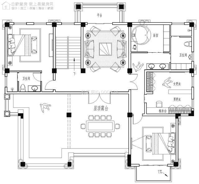 100万以内三层别墅堂屋挑空设计？这样的户型进门就感觉高大上