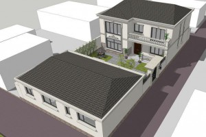 配有大落地窗的农村自建别墅方案，整体优雅又具有活力。