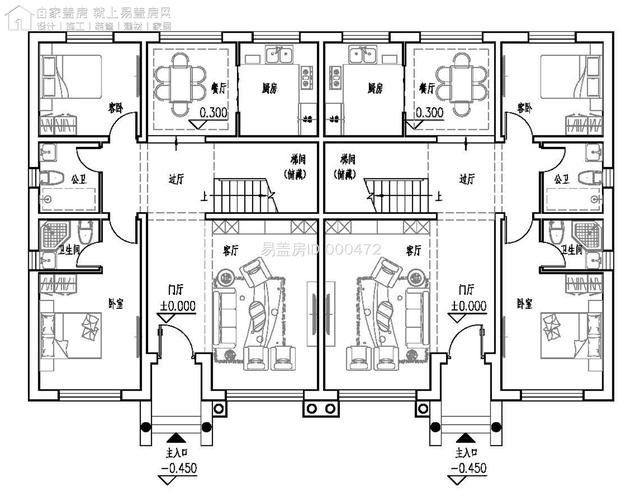 农村两兄弟各自开灶，进深12米二层双拼自建房，异国风味浓厚