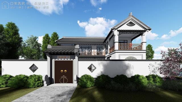 安徽芜湖侯家中式别墅,建筑尺寸:16.2m×9.5m,参造价:68.5万