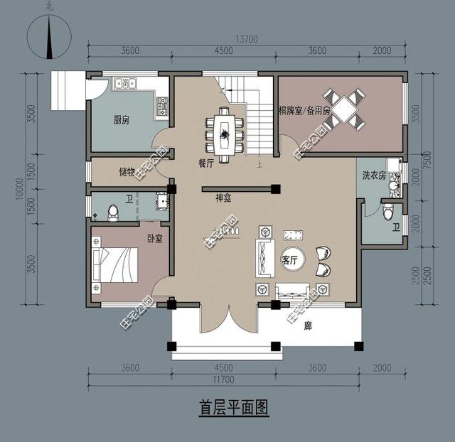 农村自建房，平屋顶比坡屋顶更加方便与实惠，精选5套坡屋顶户型