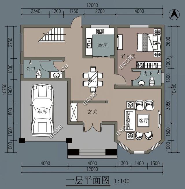 农村自建房，平屋顶比坡屋顶更加方便与实惠，精选5套坡屋顶户型