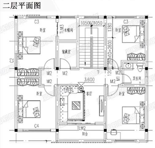 带柴火房开间14米二层现代中式农村自建房，2厅6卧