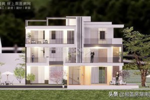 三层现代风别墅设计图纸，营造出多重的层次效果。