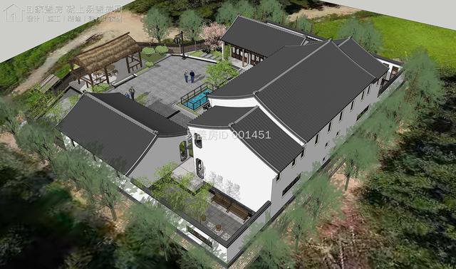 双拼三合院/古风/2层 /10室12卫1厨1堂室1书吧1学堂