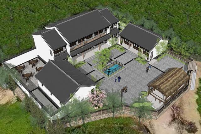 双拼三合院/古风/2层 /10室12卫1厨1堂室1书吧1学堂