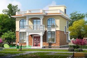 2层现代别墅设计方案，适合农村建设、简约实用。