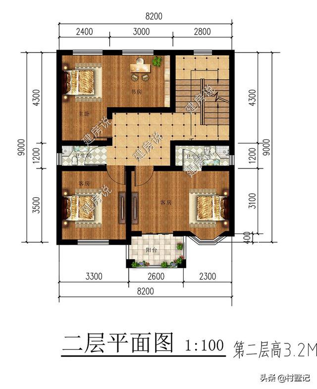 这3款别墅图纸，占地80平，20几万建起来，全村都来找你要图纸