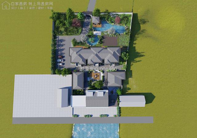 易盖房湖南常德大家族实用型新中式三合院布局