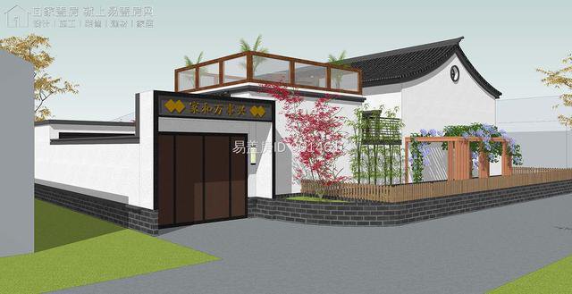 北京密云刁家新中式别墅，建筑尺寸：18.3m×14.4m