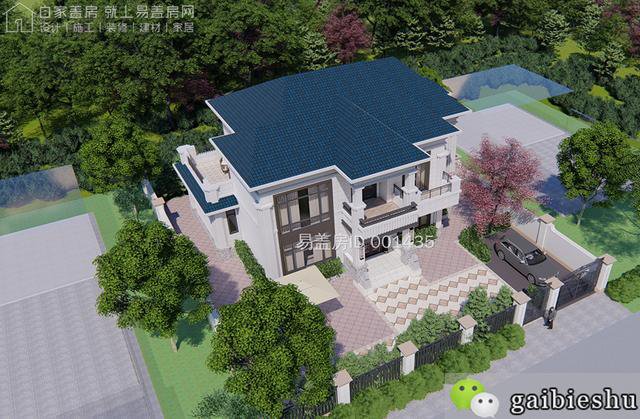 17×14二层房屋施工效果图，带挑空大客厅+豪华套间，爱了爱了