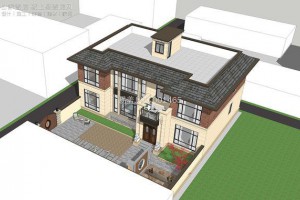 带地下一层的别墅设计方案，建筑整体采用新中式风格。