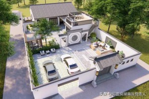 中式庭院别墅案例，小院兼顾休闲、停车功能！