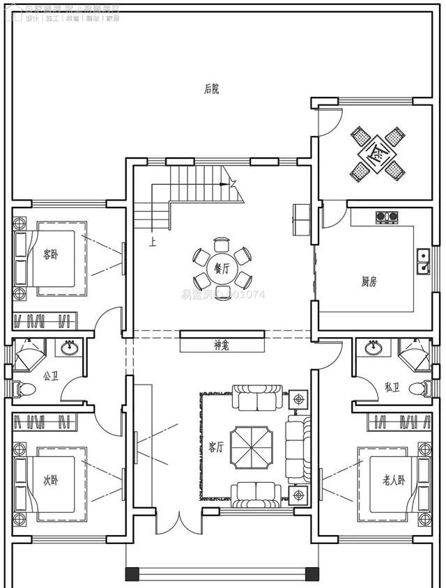 13.8mX14.1m两层乡间别墅，带小院，这风格你喜欢吗？