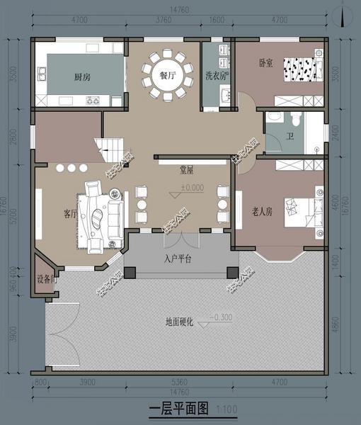 农村盖别墅还是有个堂屋最实用，3套堂屋户型带图纸