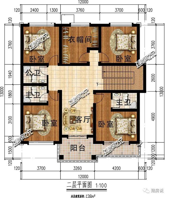 面宽12米、33万建新中式别墅，被圈粉了，2020年火爆户型