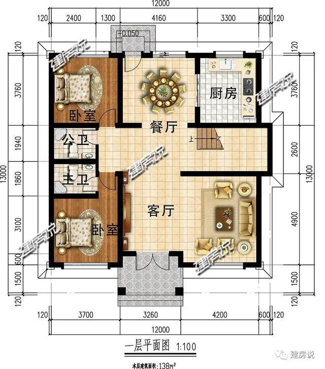 面宽12米、33万建新中式别墅，被圈粉了，2020年火爆户型