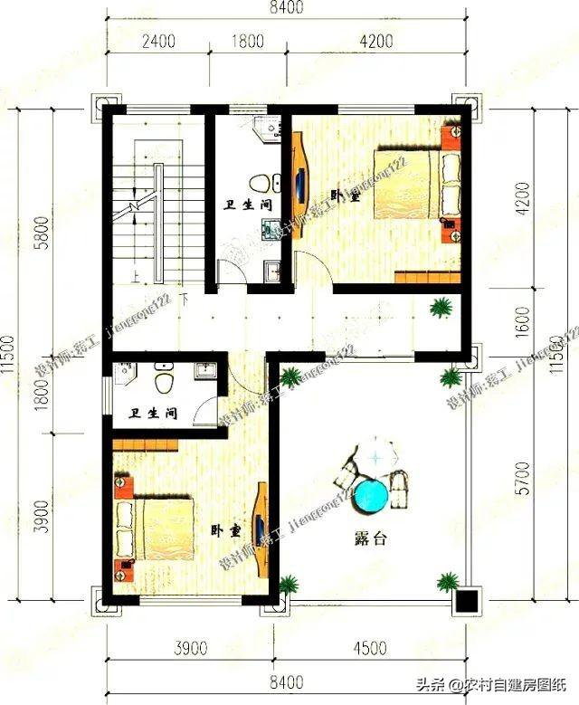 4款二层半农村别墅，面积不大易于建造，一分钟看懂施工图