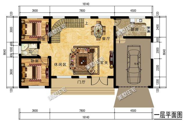 4栋农村平顶现代别墅，尤其喜欢第4栋现代风，这样户型怎能不爱