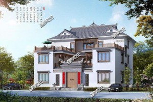 农村四合院设计实景图，格局工整，素雅清幽。
