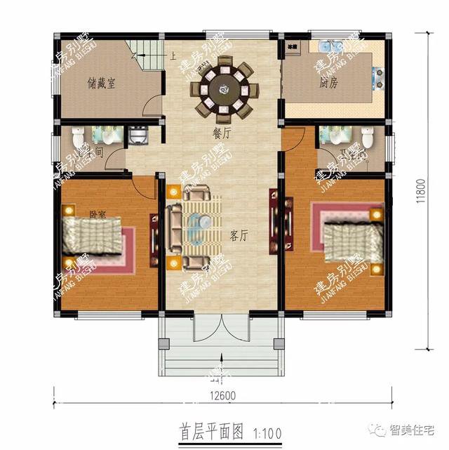 别墅外墙用面砖+真石漆装饰，这两户型真不错，造价也合理