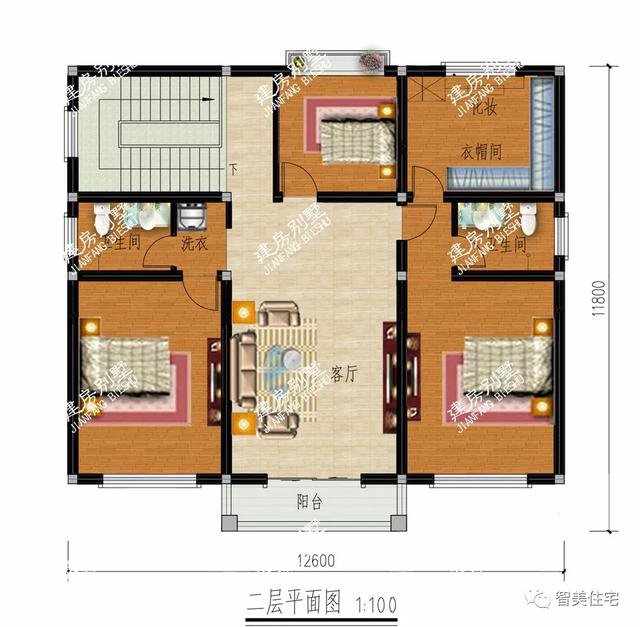 别墅外墙用面砖+真石漆装饰，这两户型真不错，造价也合理