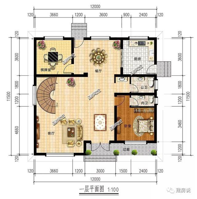 5款占地100平左右的别墅，第1款只要20万，有没有你的菜？