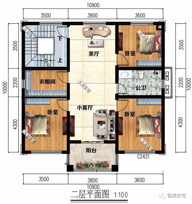 2栋新中式风格的农村别墅，均带落地大窗，每栋造价30来万