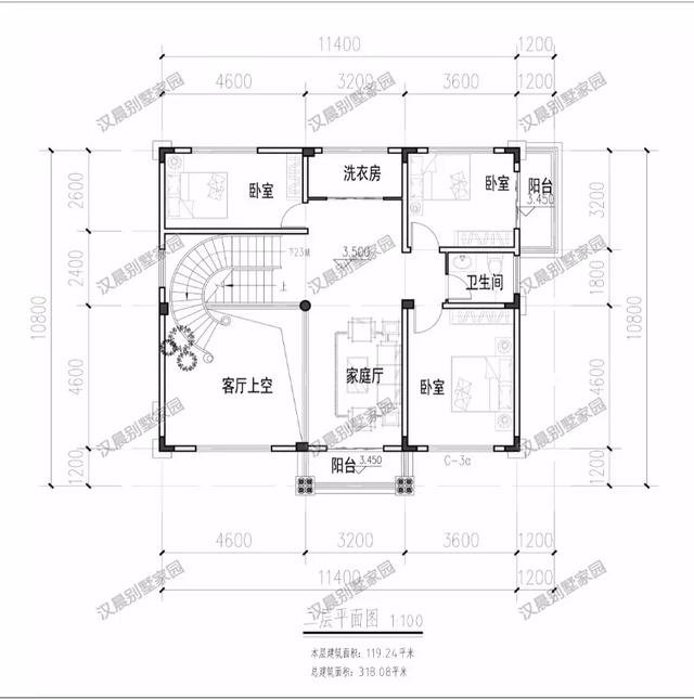 3层现代别墅，刚需型规格10.8m×12.6m（内附完工图）