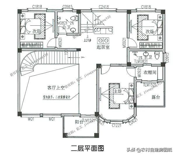 2款欧式三层别墅，旋转楼梯大复式，农村豪宅的顶级配置