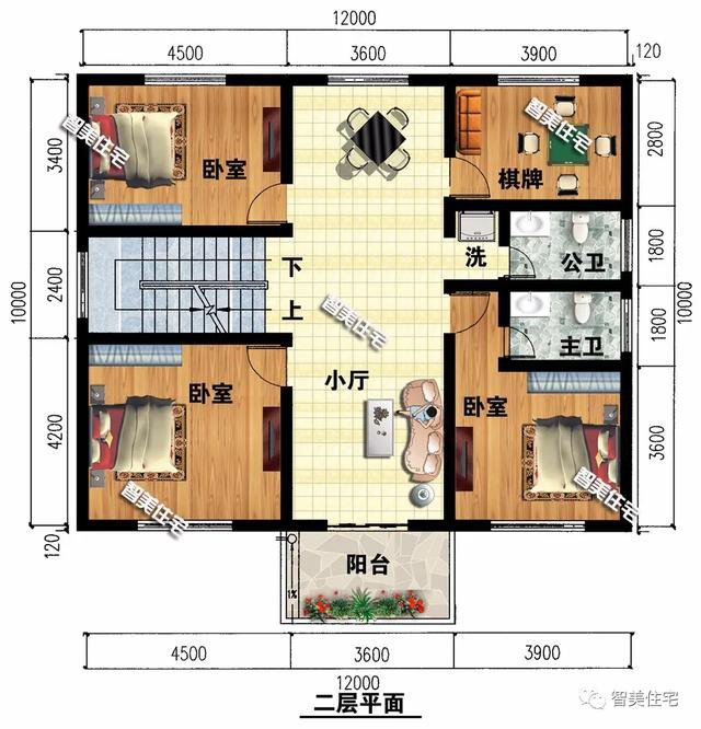 面宽12米的农村欧式别墅，第二栋厨房单独建，非常时尚