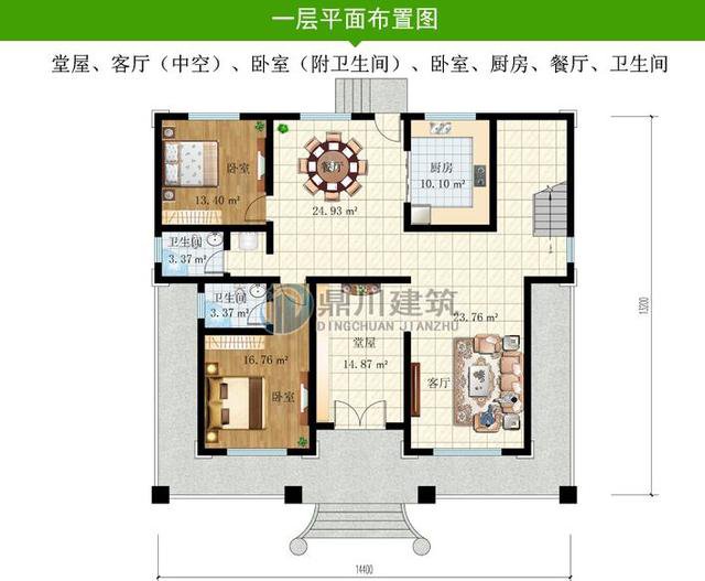 6套带堂屋新农村别墅，布局规整方便生活，适合农村环境的住宅