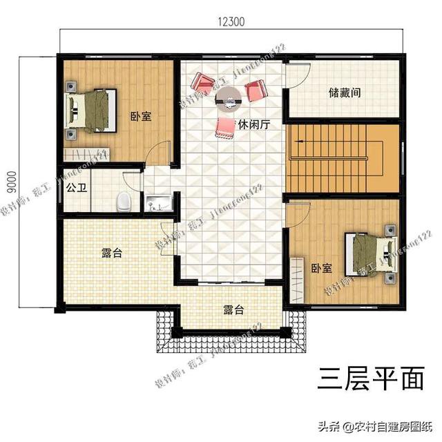 120平内欧式三层农村别墅，3款造价22-35万，2款复式2款带堂屋