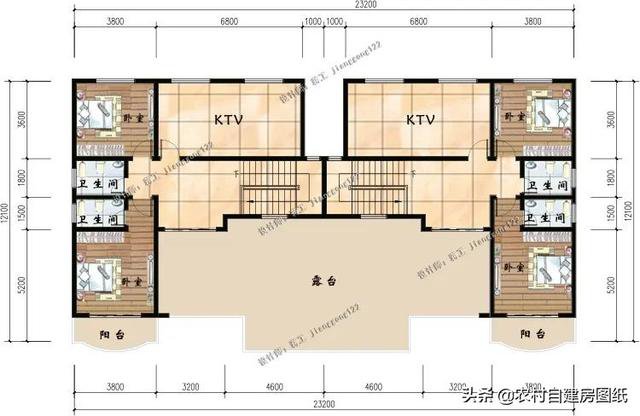 4款农村建房别墅，三层加双拼2户共堂屋，二胎家庭必看